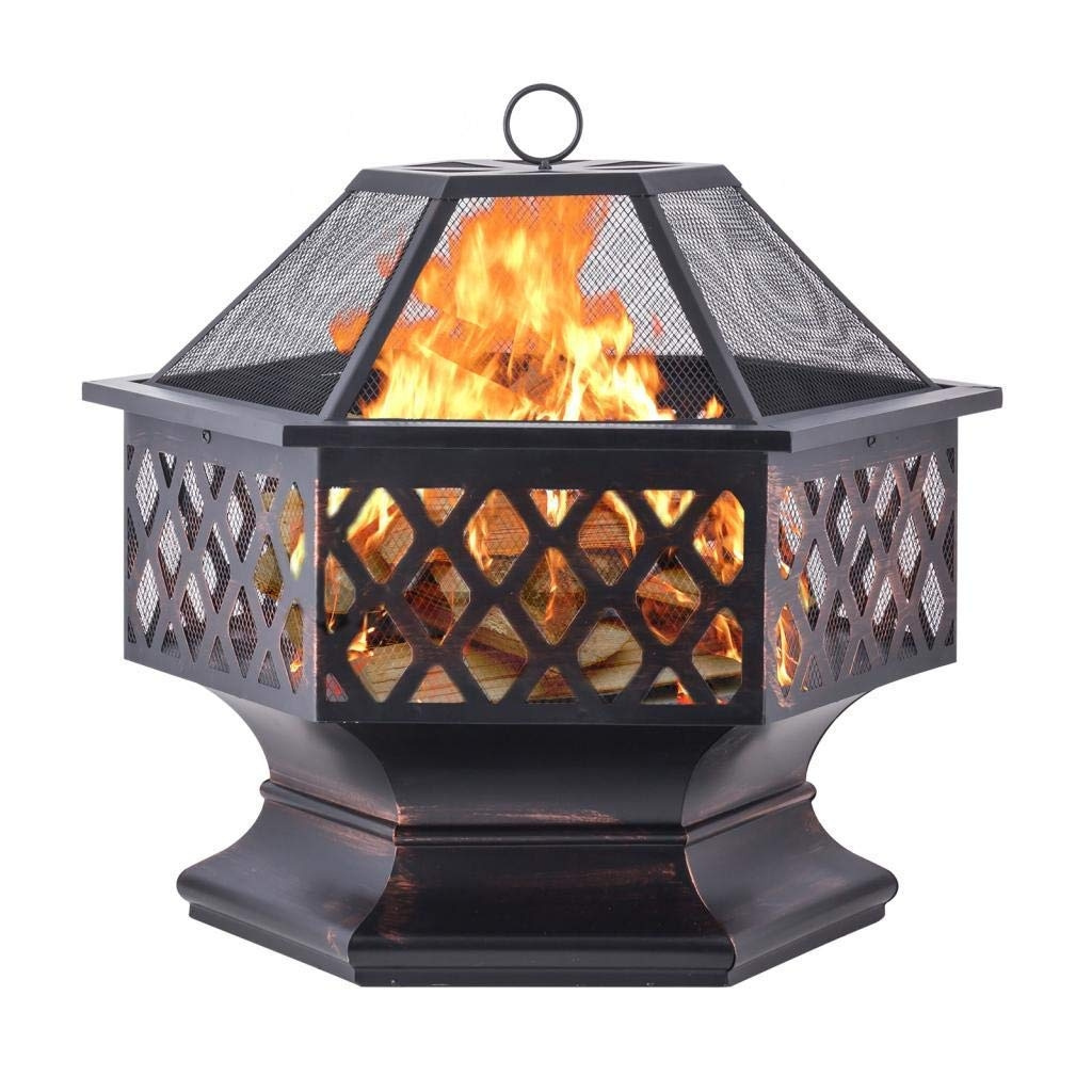 outdoor patio Round Fire Pits with poker Outdoor Fire Pit for Garden Bbq Grill