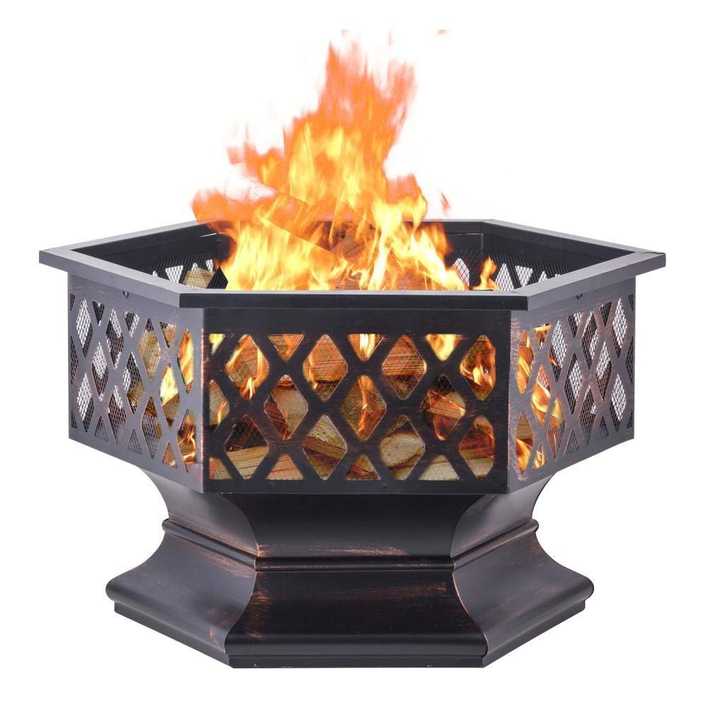 outdoor patio Round Fire Pits with poker Outdoor Fire Pit for Garden Bbq Grill