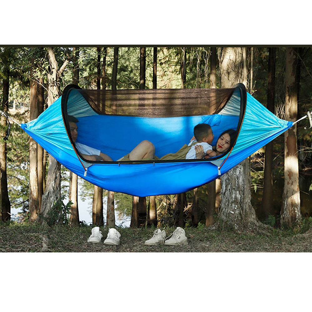 Nylon Portable 2 Person Portable Outdoor Parachute Camping Nylon Tent Hammock With Mosquito Net hammock waterproof