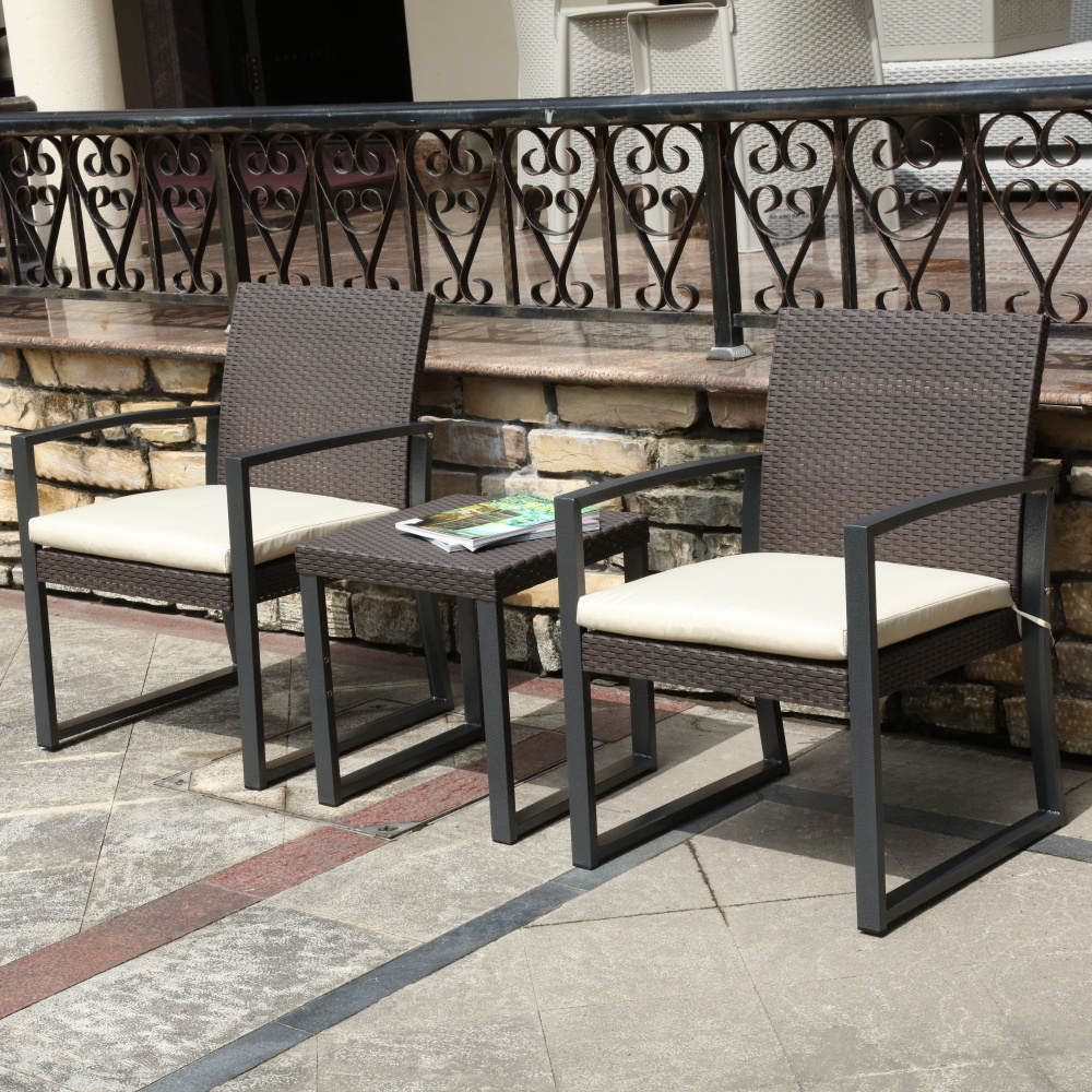 YOHO Outdoor Patio furniture Plastic Rattan Garden Sets Rattan Sofa small reception desk sofa chair sectional sofa set