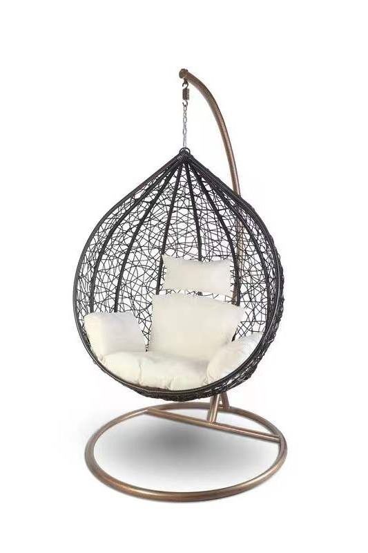 Outdoor Patio Hanging Swing Egg Char With Stand Rattan Egg Chair