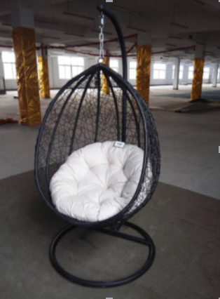 Courtyard High Quality Rattan Patio Swing Chair Outdoor Egg Chair with Stand Hanging Pod for Park and Hotel Use