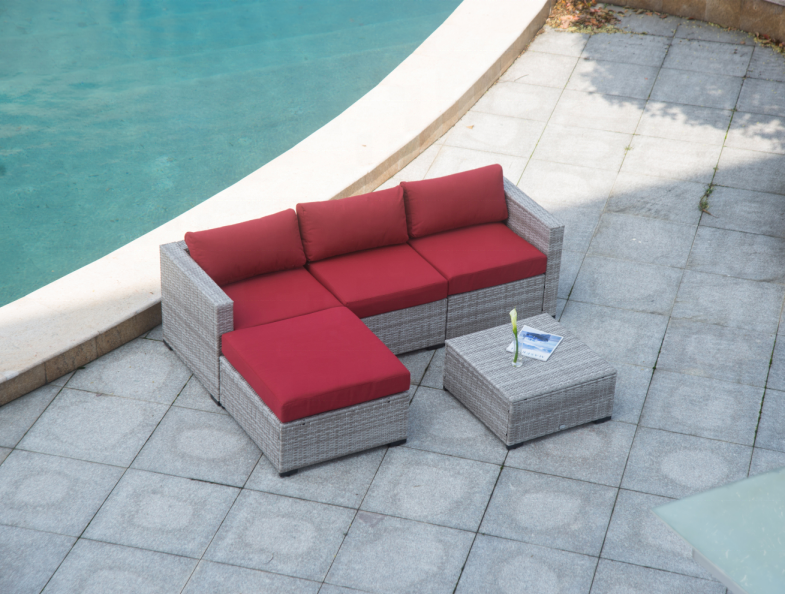 Garden plastic rattan sofa set 6 pieces sectional sofa living room furniture/outdoor furniture simgle sofa outdoor