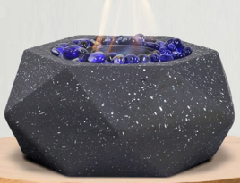 YOHO New Arrival Concrete Tabletop Fire Pit Indoor warming round bowl gas burner Bio ethanol table Fireplace table top fire pit