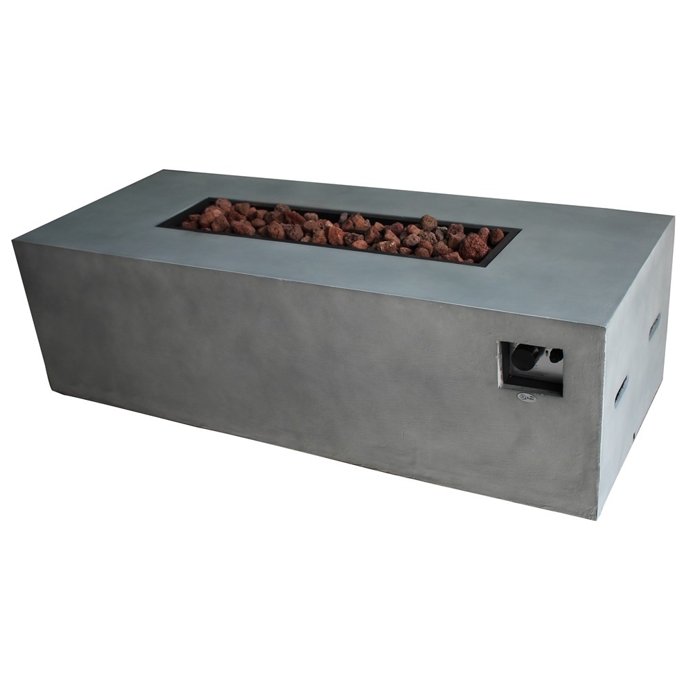 Outdoor garden patio propane fire pit rectangle concrete fire pit certificated propane fire pit table