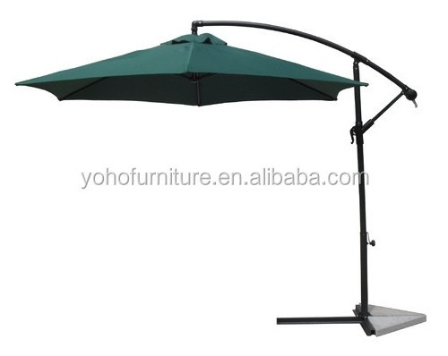 YOHO Outdoor Furniture Rainproof Patio Umbrellas Popular Garden Sunshade Banana Hanging Umbrella with Base for Beach Use