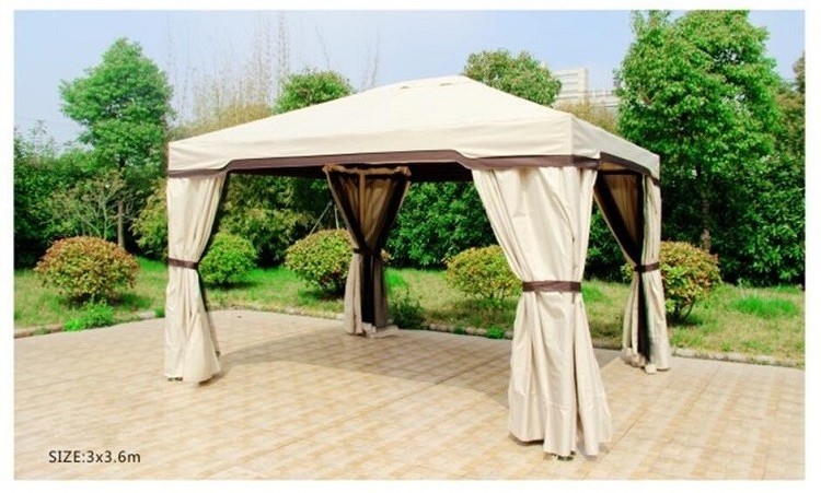 Customized 3x4 Iron Steel Patio Gazebo 12' x 12' Outdoor Aluminum Gazebos with 150 Aluminum Frame for Wedding Decorations