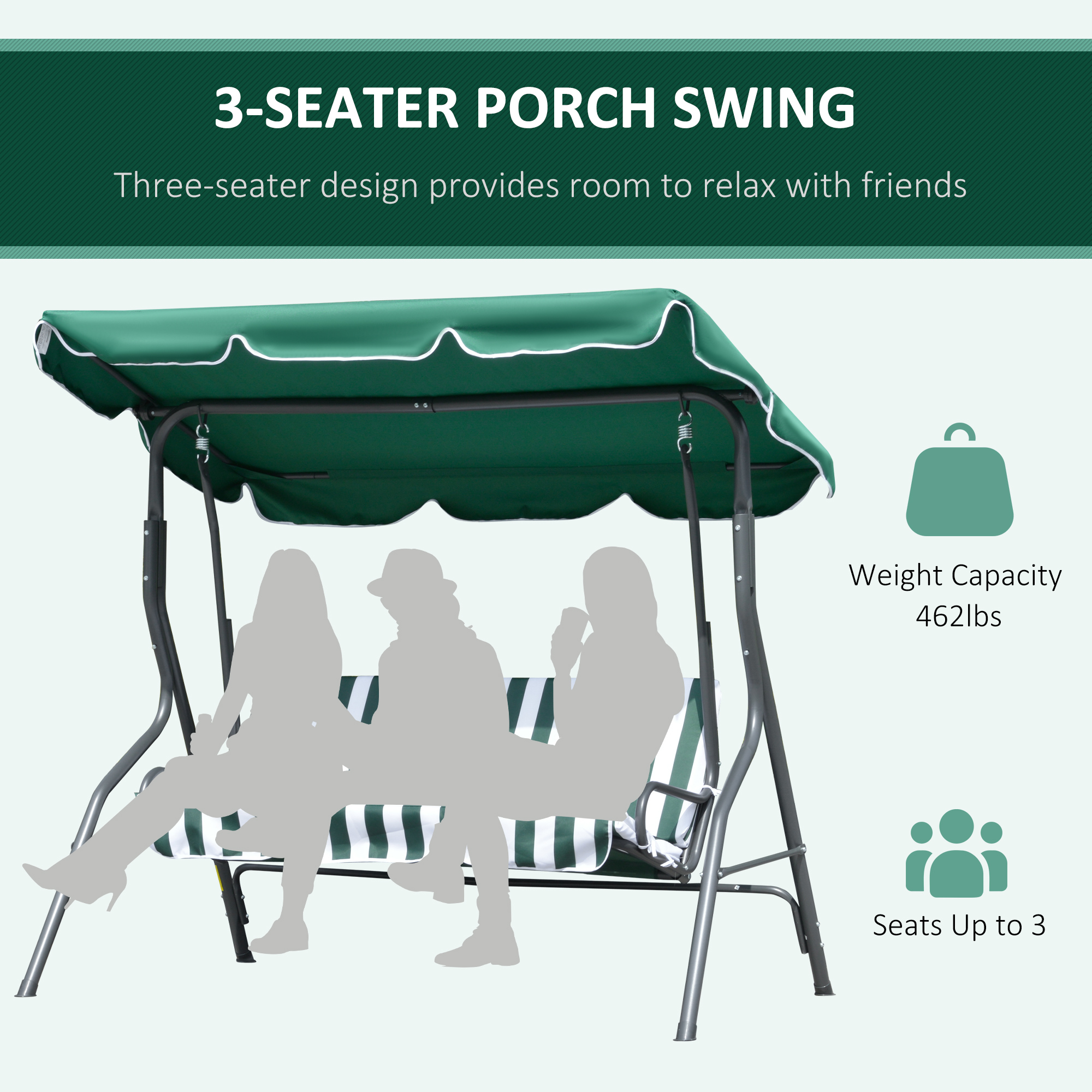 YOHO  Garden 3 Seater Roof swing kids Swing Bed Outdoor Patio hanging Swing chair for adults with canopy