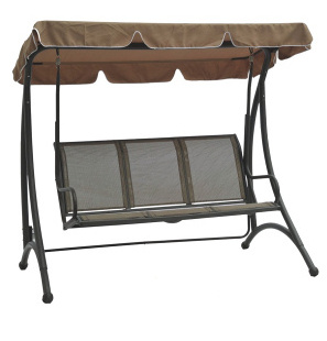 YOHO High Quality Wholesale Garden metal frame swing bed and canopy hanging 3 seats chair  with cushions