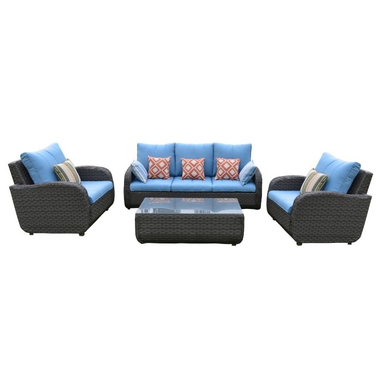 Yoho High Quality Low Price Terraza Muebles Rattan Garden Furniture Outdoor Rattan Sofa Set Patio Set