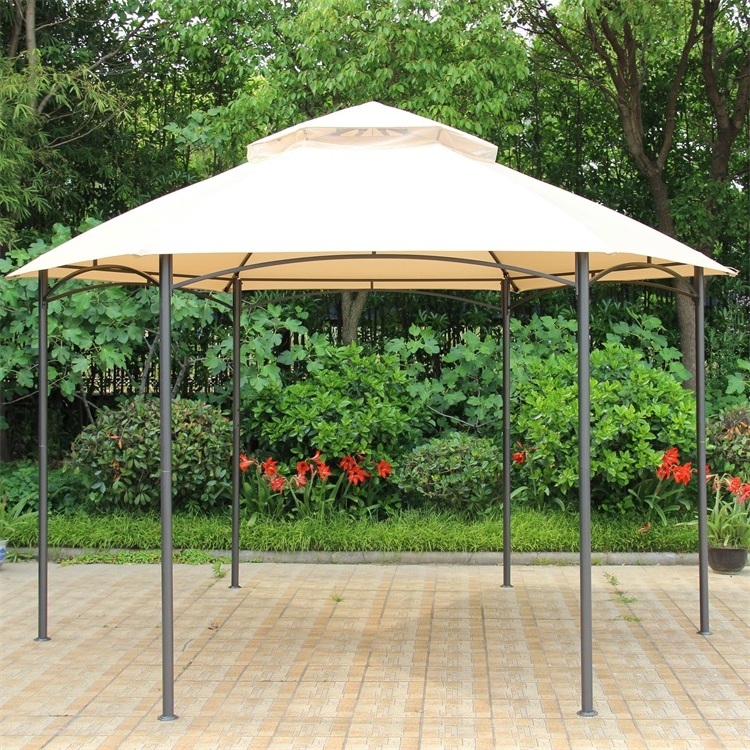 Yoho 2024 new product Steel frame Garden Patio Awning Waterproof Gazebo Hexagon gazebo w/Mosquito net -two tier top