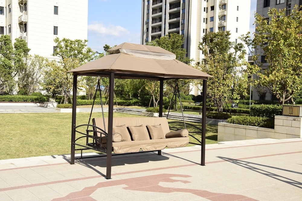 Yoho High Quality Metal Outdoor Gazebo Swing Patio Chair with Canopy Premium Patio Swings