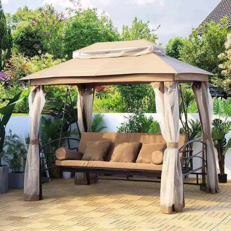 Yoho High Quality Metal Outdoor Gazebo Swing Patio Chair with Canopy Premium Patio Swings