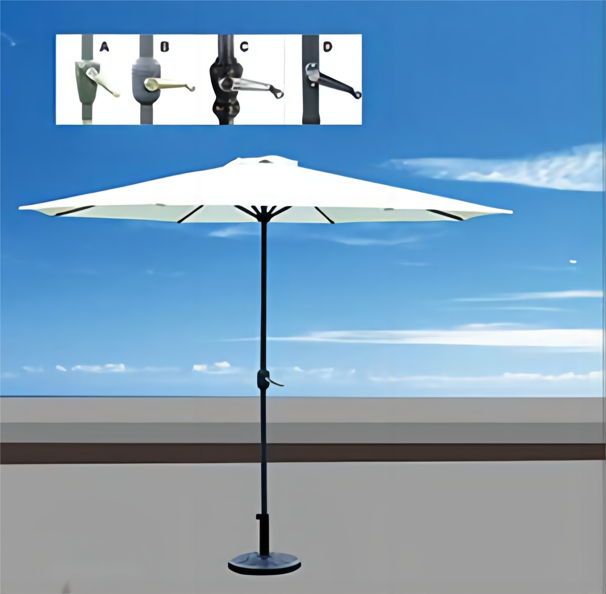 Yoho Durable 100% polyester Modern Outdoor  3x3 Easy Install Outdoor Backyard Umbrella