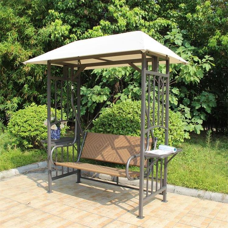 YOHO Outdoor patio garden metal rattenloveseat chair  gazebo swing