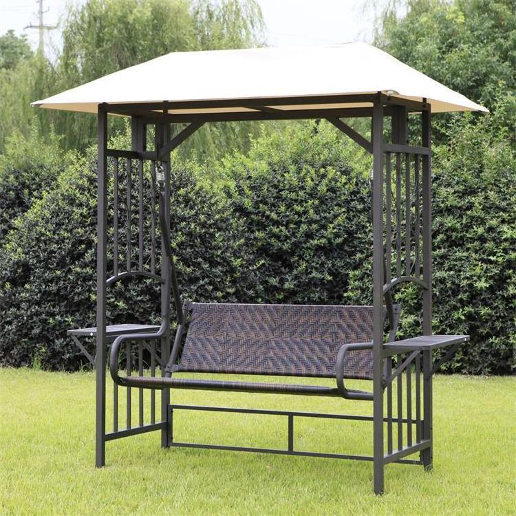 YOHO Outdoor patio garden metal rattenloveseat chair  gazebo swing