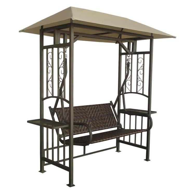 YOHO Outdoor patio garden metal rattenloveseat chair  gazebo swing