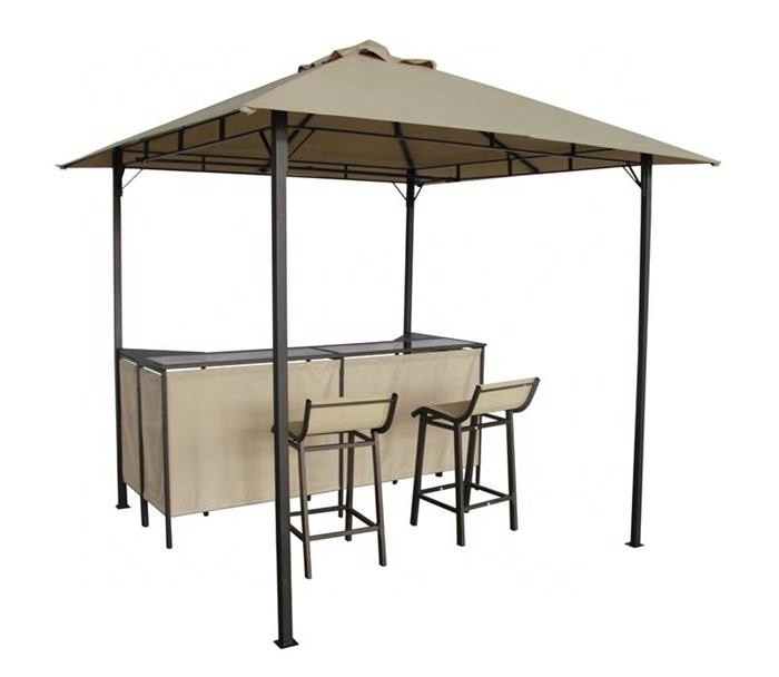 Yoho bar gazebo beer bar 244x244x250cm Metal Garden Gazebo with Table and Bar Chair