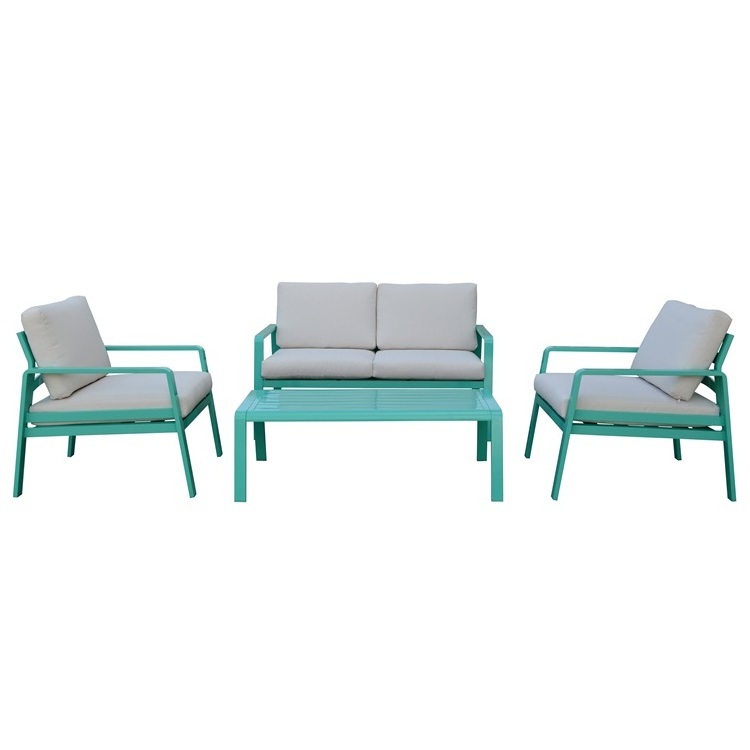 Colorful 4-piece Aluminum Outdoor Balcony Furniture Set outdoor garden aluminum conversation sofa set