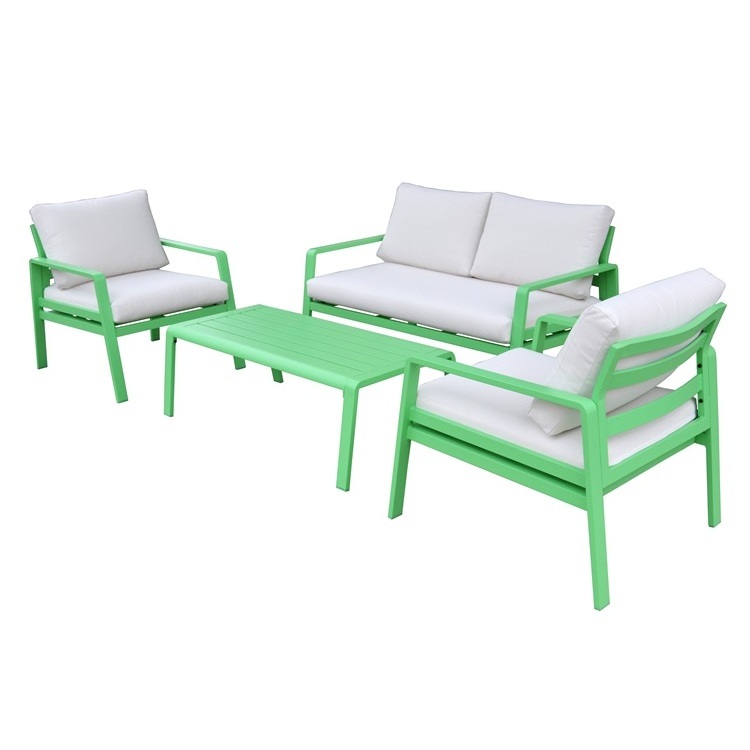 Colorful 4-piece Aluminum Outdoor Balcony Furniture Set outdoor garden aluminum conversation sofa set