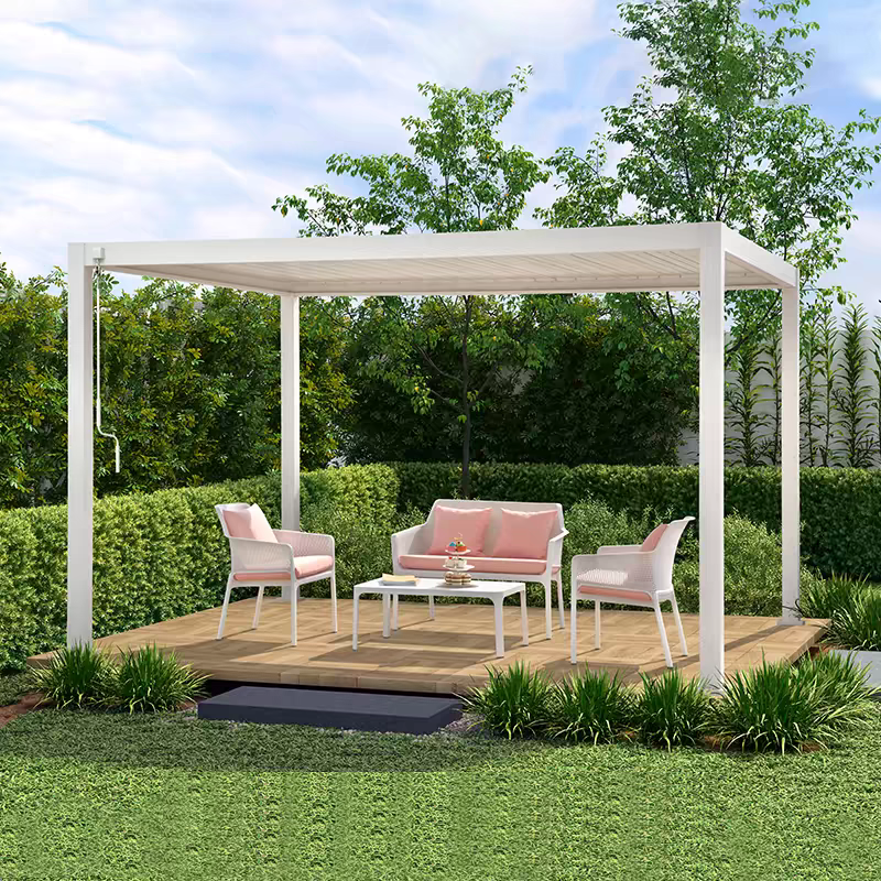 Hot Sale Outdoor Aluminium Pergola Bioclimatic Louver Roof Terrace Cover Waterproof Gazebo Pavilion