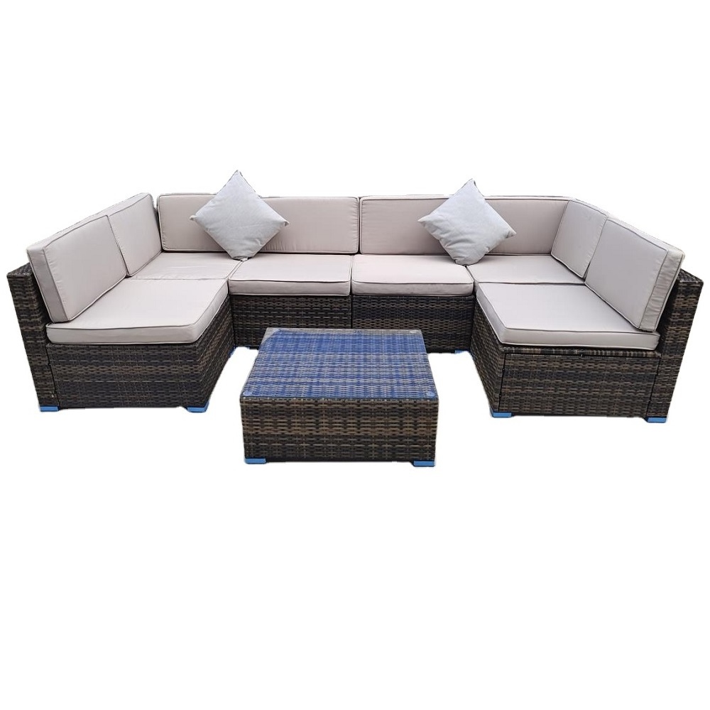 Yoho Best Seller 7-Seater KD Outdoor Furniture Garden Set Sofa Steel Outdoor garden sets outdoor furniture