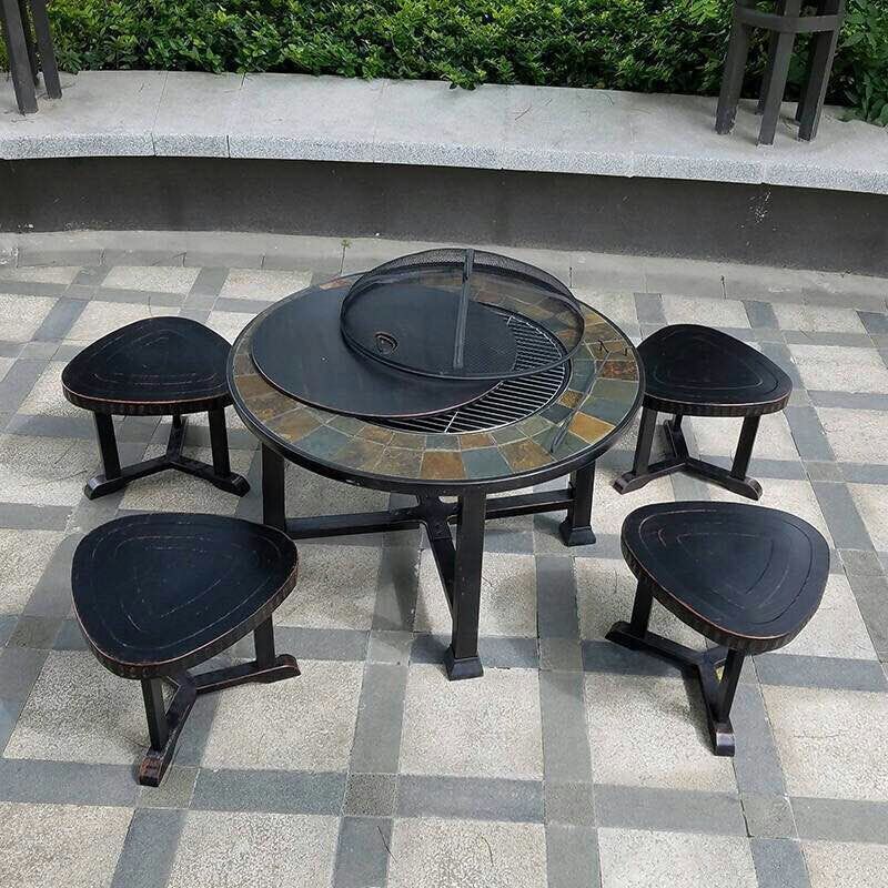 YOHO Outdoor Customized square table Fire Place Large fire pits outdoor Burner wood burning fire pit