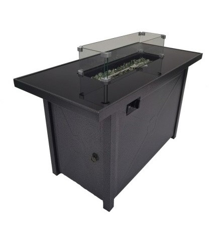 Yoho Gas Fire Pit Table Rectangular Auto Propane Fire Pits With Wind