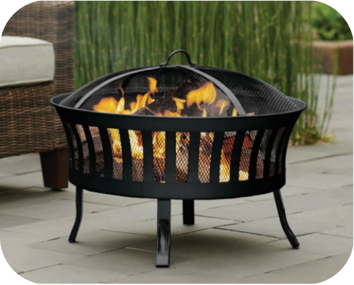 YOHO Customized Indoor round Fire Pit Bowl with BBQ Grill Outdoor Garden Patio Wood Burning Stove for Backyard Customizable