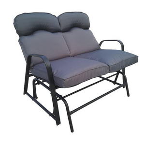 Yoho Outdoor Patio Steel Bench 2 Person Rocker Glider Chair With Cushion