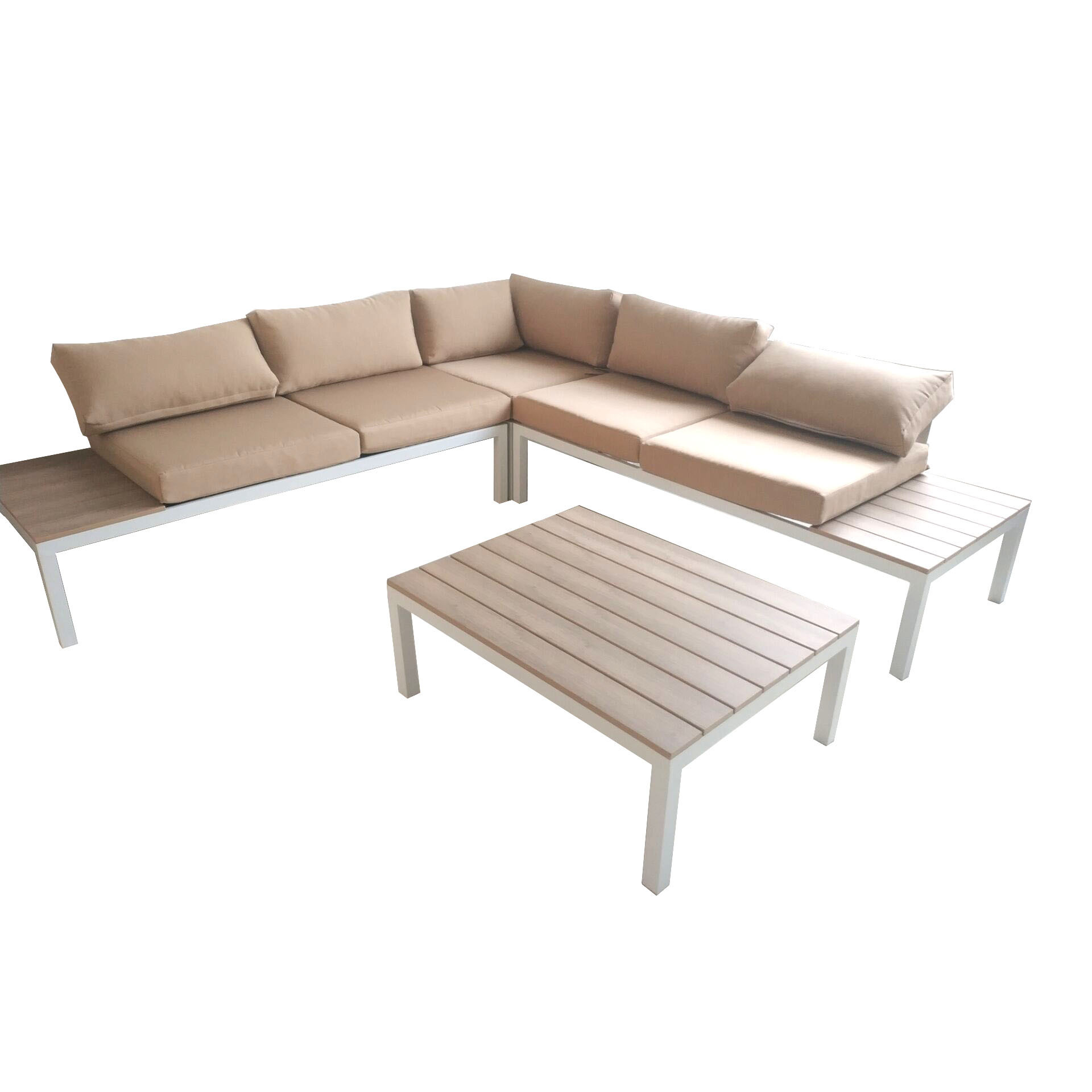 Yoho Garden Sofa modern outdoor  Patio furniture Set L shape  Aluminum metal sofa set furniture