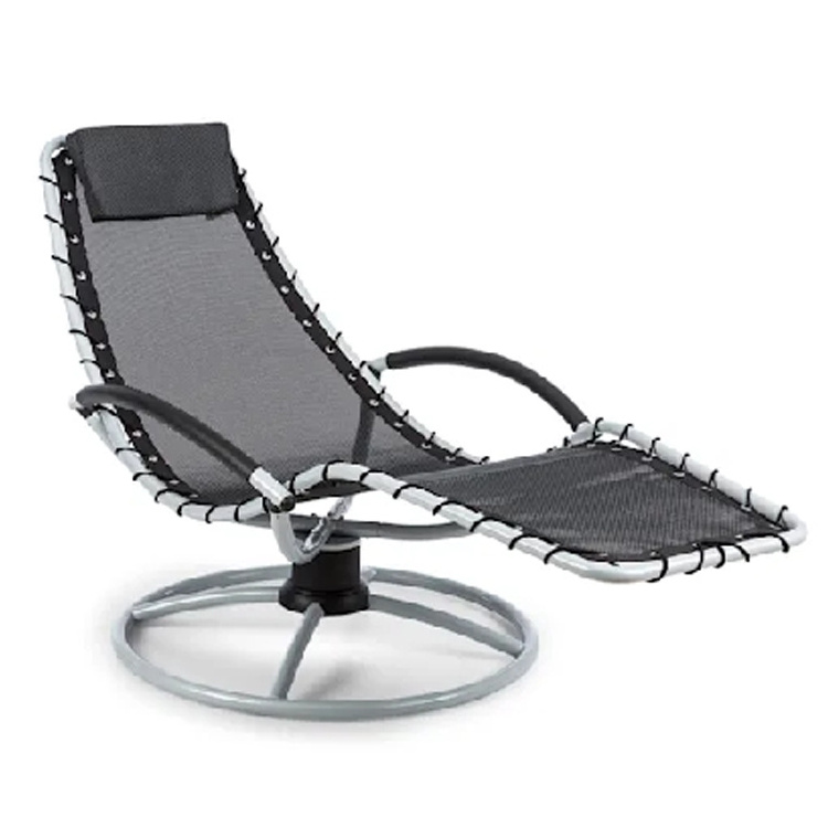 Beach Swimming Pool Side PVC Belt Sun Lounger Chaise Lounge Chair Poolside Aluminum Leisure Lounger Chair for Hoel Garden