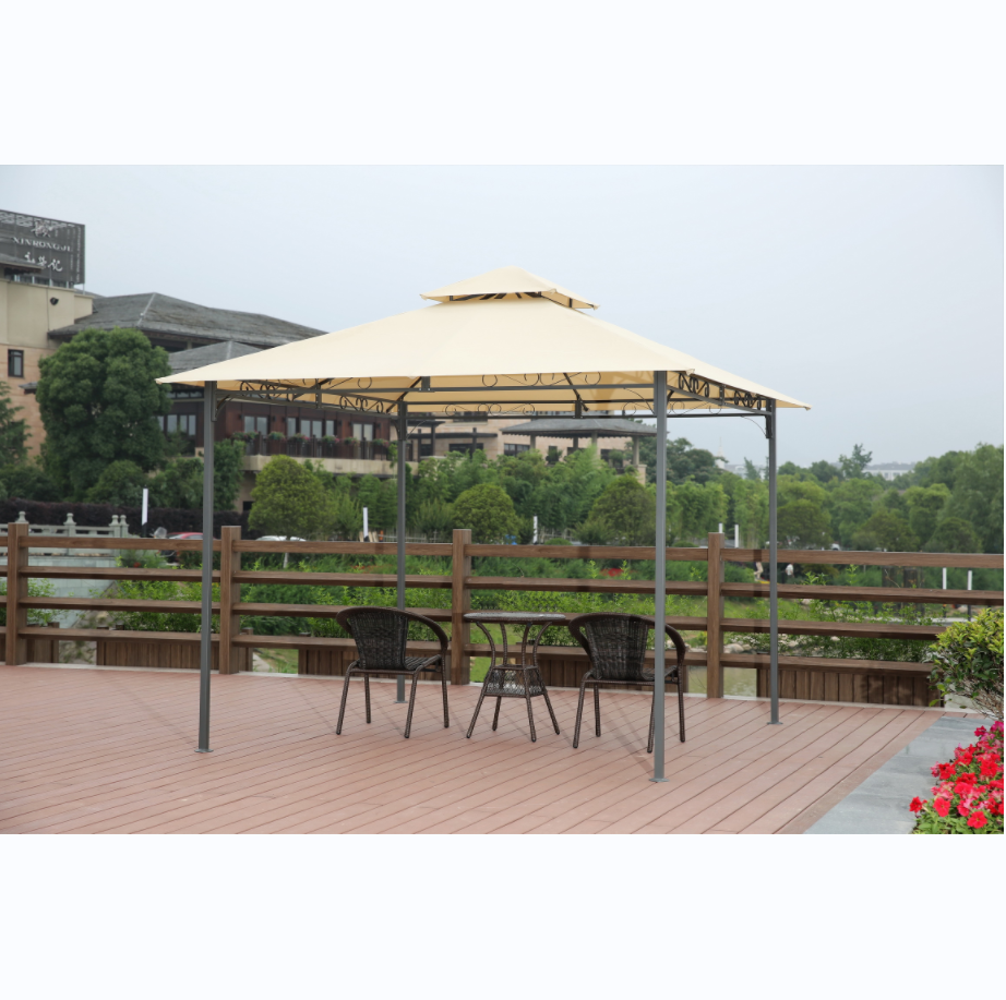 YOHO Outdoor Movable Sunshade PVC Garden Arch Wood and Metal Frame Pergola Aluminum Gazebo for Trade Show Tents