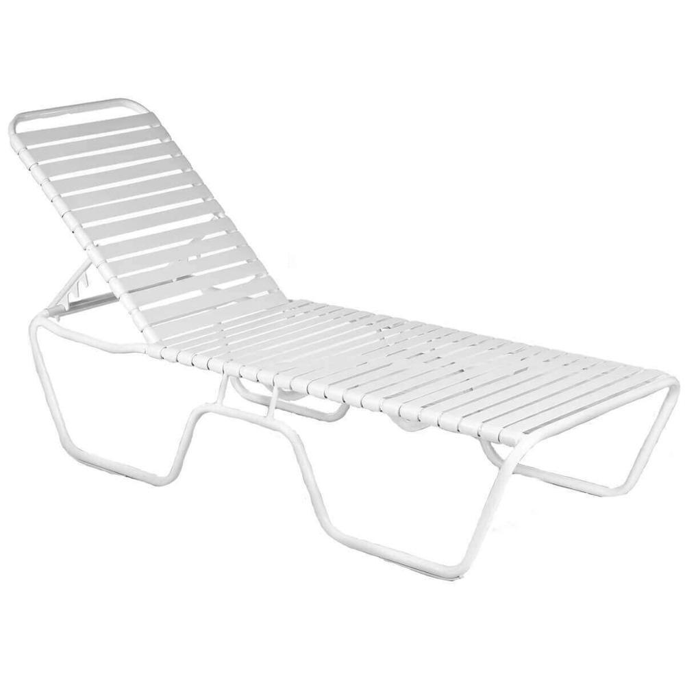 PVC Strap Reclining Chaise Lounge Chair Beach Sun Lounger Swimming Poolside Aluminum Outdoor Furniture Modern 206*78*38cm Ningbo