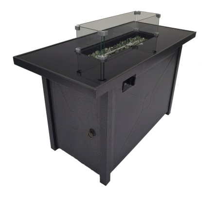 Yoho Gas Fire Pit Table Rectangular Auto Propane Fire Pits With Wind