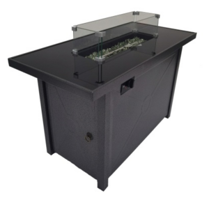 Yoho Gas Fire Pit Table Rectangular Auto Propane Fire Pits With Wind