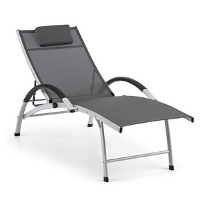 Best Choice Portable Folding Aluminium Sun Lounger Modern Outdoor Furniture for Beach Sea Hotels Parks Dining