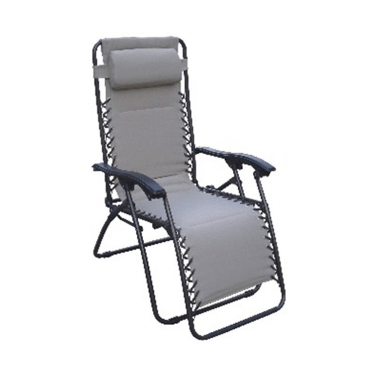 Outdoor indoor cheap grey folding large padded zero gravity chair reclining chair garden balcony folding chair