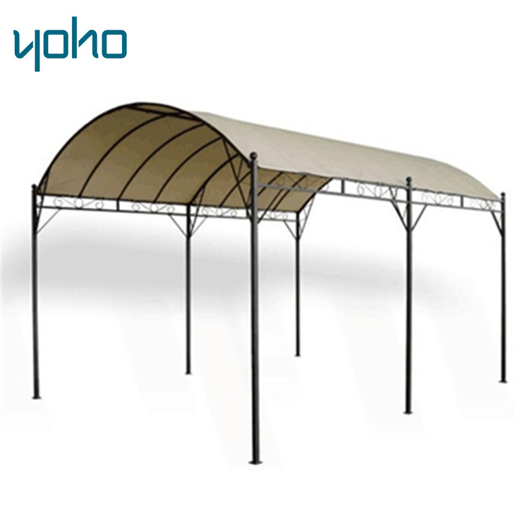 Outdoor 3*3 square garden rattan wrought iron folding gazebo