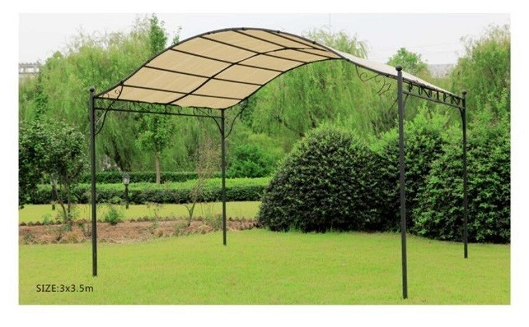 Outdoor 3*3 square garden rattan wrought iron folding gazebo