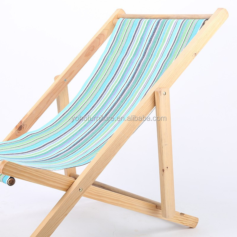 Outdoor Garden Patio Furniture Foldable Recline Beach Camping Chair Wooden Deck Chair