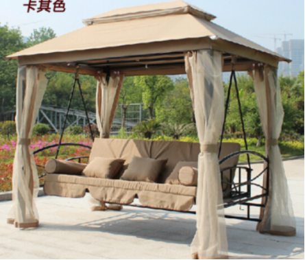 HL-CS-14003 Patio Swing Bed Mesh Walls Garden Tent Outdoor 2 Person Patio Canopy Gazebo Swing Bed