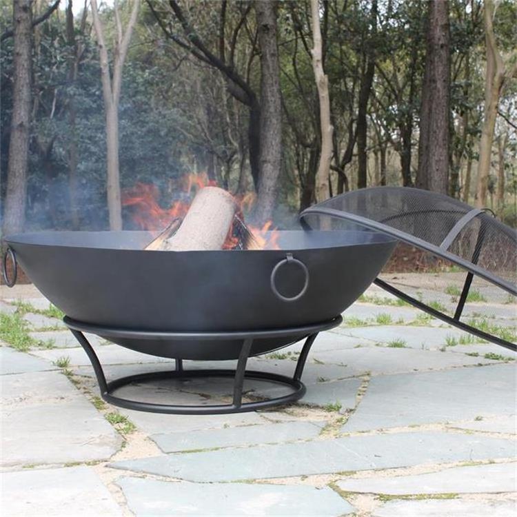 YOHO wholesale price steel round outdoor wood burning fire pit with lids