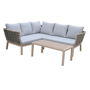 YOHO  3pc Hot seller Modern Design Outdoor Patio Furniture Table Garden Set PE Rattan Wicker Sofa Sets L shape  Garden Sofa Set