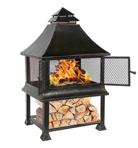 Outdoor Garden Metal fire pit OEM Customized charcoal/wood burning stove grills Fire Pit with BBQ grill