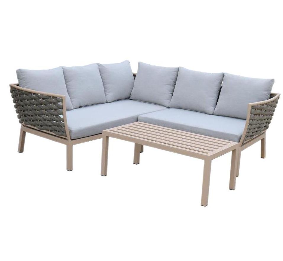 YOHO Large outdoor sofa Nordic Outdoor Garden patio furniture Hot Sale aluminum rope sofa set with cushion rope patio furniture