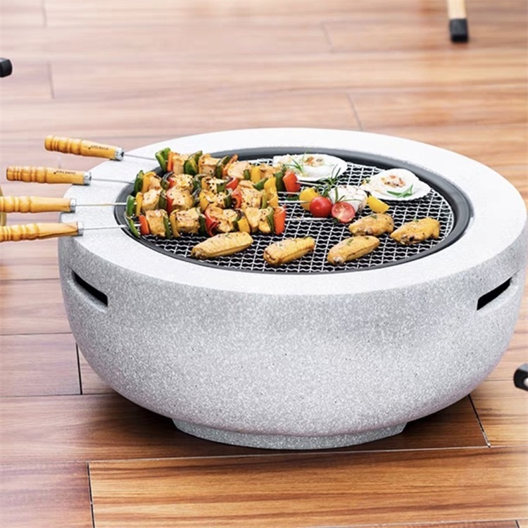 Yoho New Design Gas Fire Pit Outdoor Burner Garden Concrete Fire Pit Outdoor Natural Gas Fire Bowl