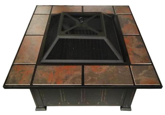 Outdoor garden 34 inch square steel  moon star pattern charcoal wood  fire pit