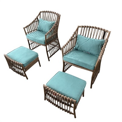 Yoho outdoor furniture Wicker Rattan Patio 3 Piece rattan chair set for balcony