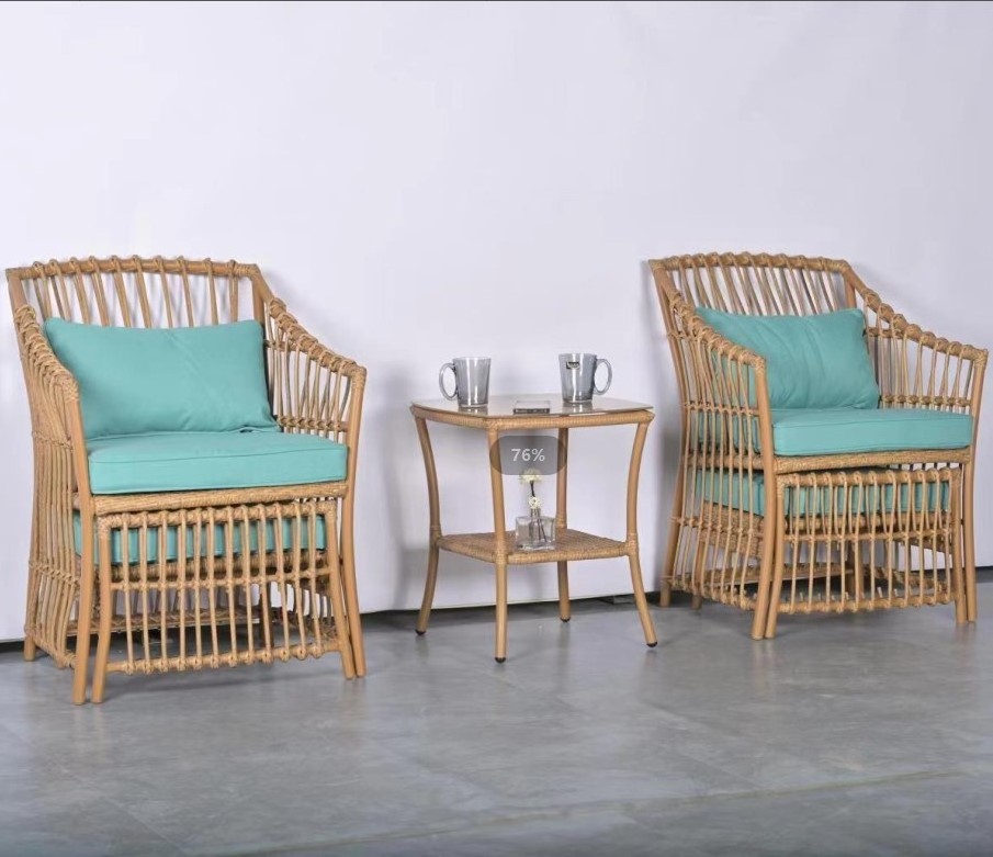 Yoho outdoor furniture Wicker Rattan Patio 3 Piece rattan chair set for balcony